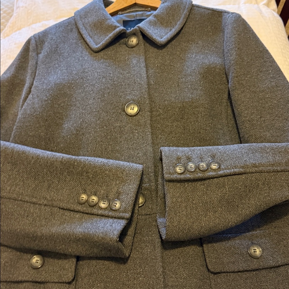Talbots Grey Military style coat